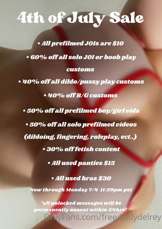 ❤️‍🔥 HUGE content sale on my VIP page now through July 4th ❤..