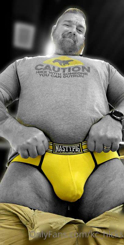 Caution bear beef!