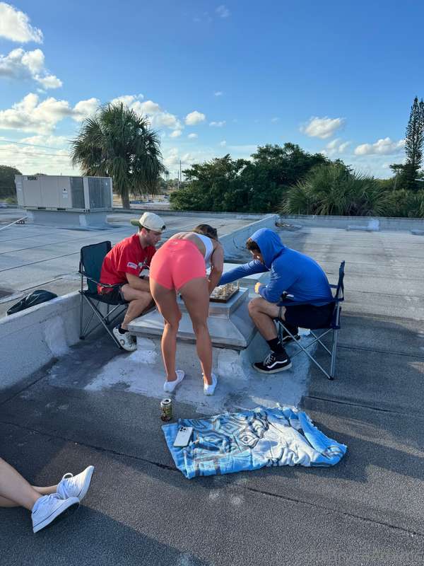 Chess on the roof is our norm lol