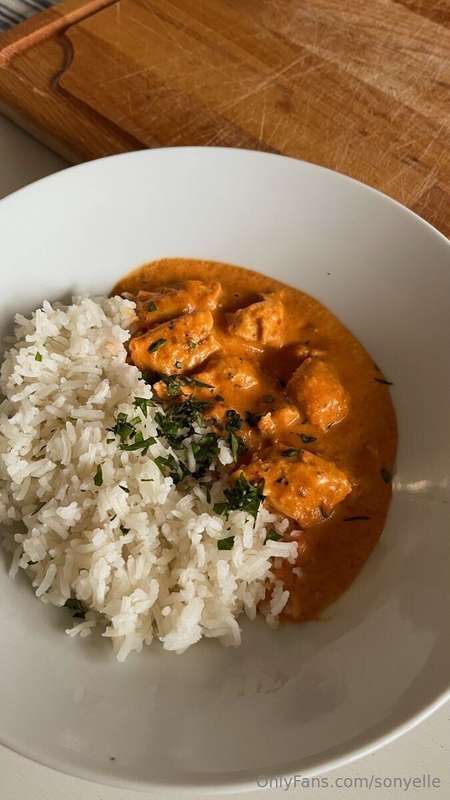 I made a new recipe today - very spicy chicken masala, India..