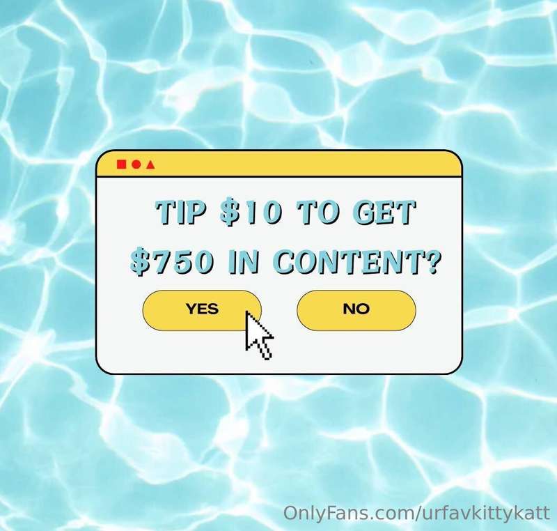 First fan to tip $10 gets $750 worth of XXX content + a vide..