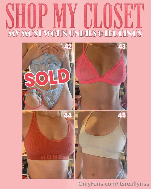 𝙎𝙃𝙊𝙋 𝙈𝙔 𝘾𝙇𝙊𝙎𝙀𝙏 👙45 pieces of leggings & undies worn outtttt .. 6