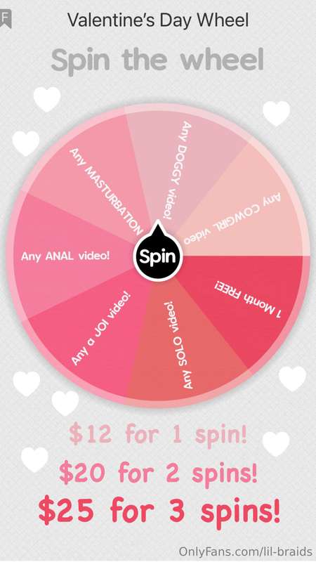 Happy Valentine’s Day! Spin the wheel and win a prize every ..