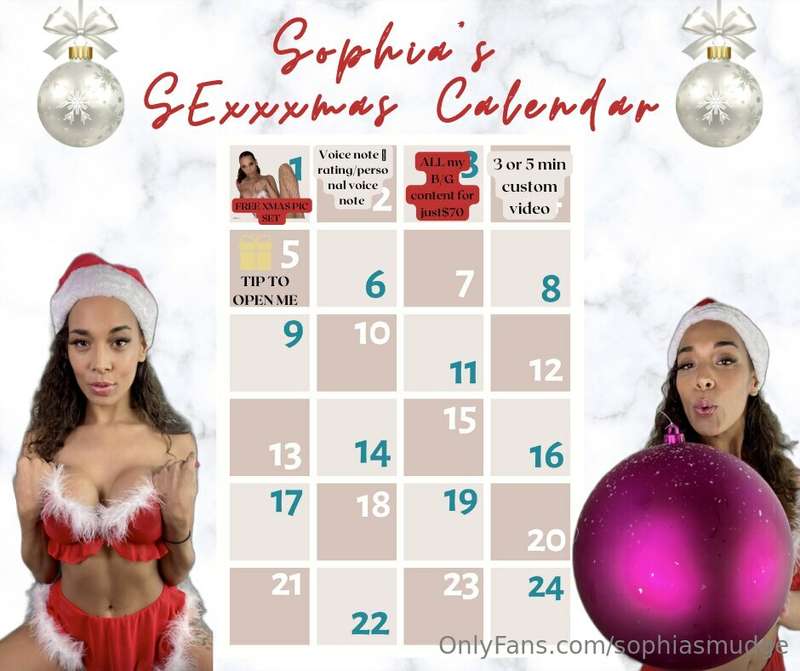 💋🎁🎄 **SOPHIA'S SEXXXMAS CALENDAR DAY 5** 🎄🎁💋  Here to bright..