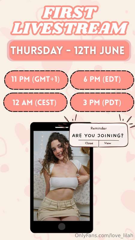 Hey! I’m going live this Thursday (12th June) at 11PM (GMT+1..