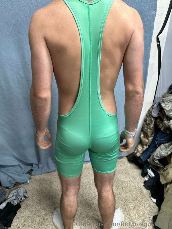 The new private in football gear and a wrestling singlet! 30