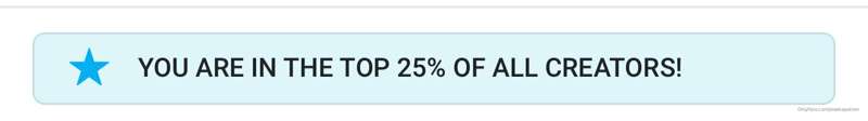 Thank you for helping get in the top 25% of creators on OF.