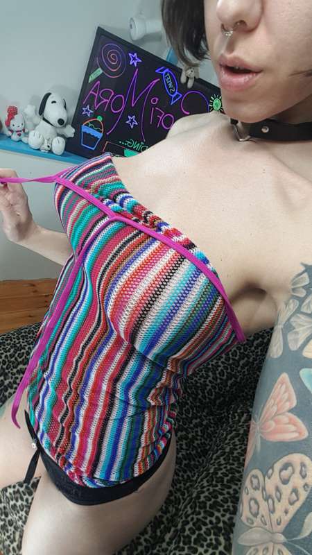 tight colorful dress and satin thong 2