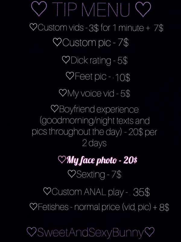 🌸NEW TIP MENU!🌸 You can request picture of my face now!! 😍😍😍..