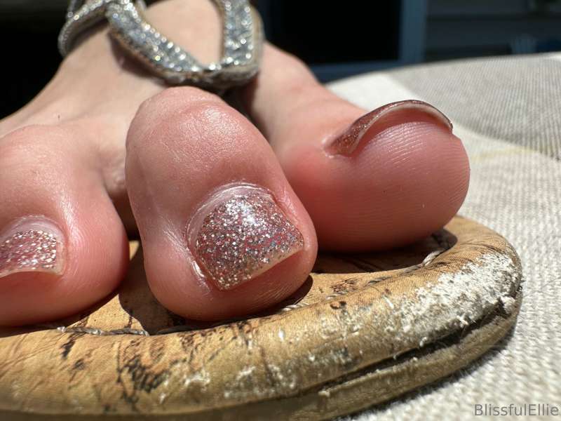 Sparkly sandals to match the sparkly pedicure I have! Swipe .. 5