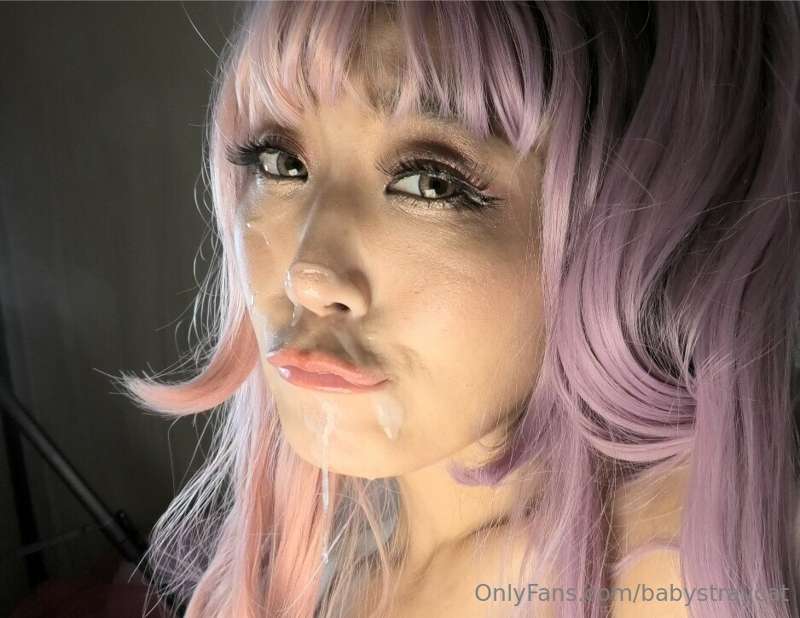 Do I look cute with this cum on my face? 3