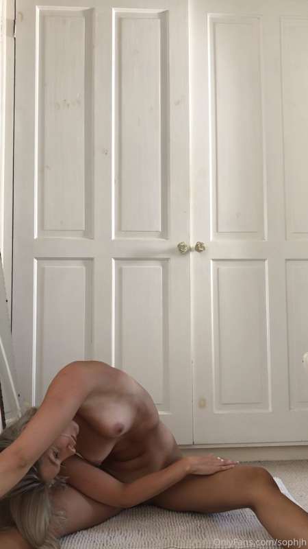 Screen grabs from a naked custom train and stretch video I m..
